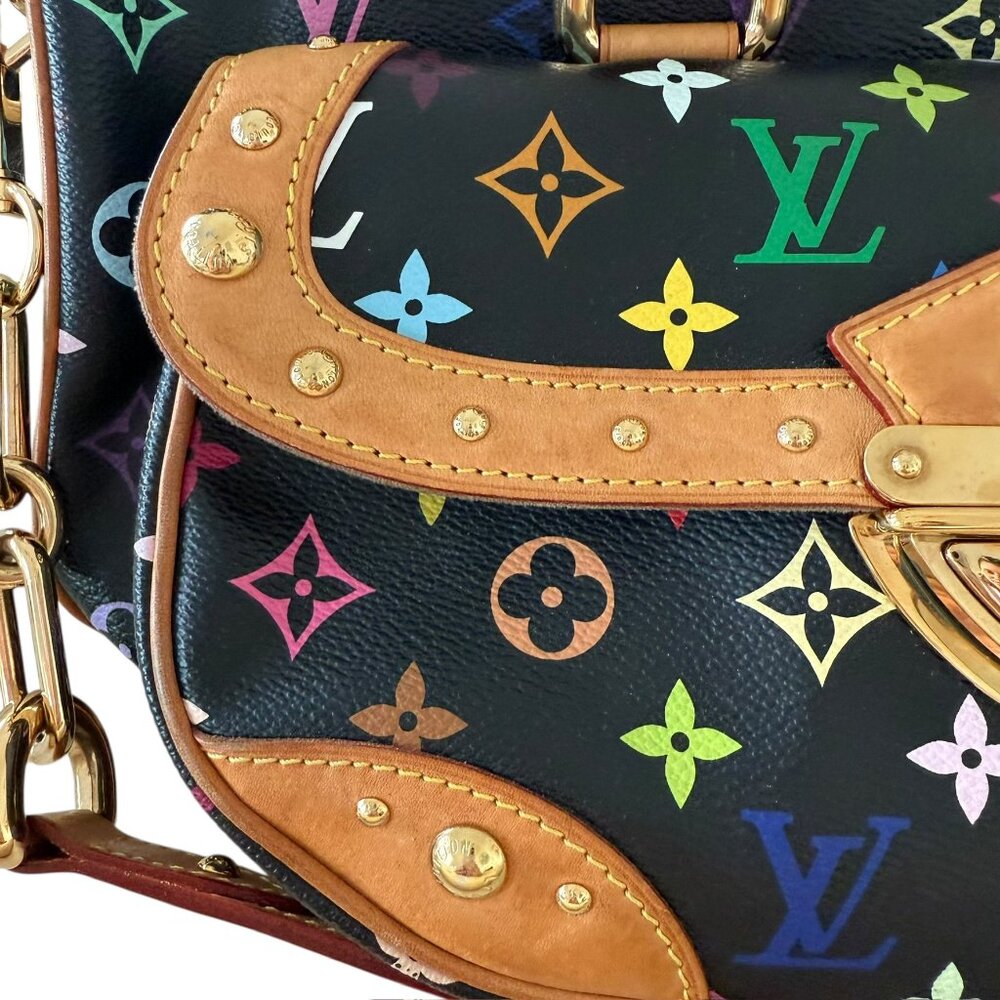 Louis Vuitton Rita Monogram Multi Black vtg Murakami Black RARE Authentic Y2K - Picture 6 of 15